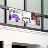 2.5'x6'ビジネスのお知らせラベンダーハイビスカス 横断幕 (ビルの外側)