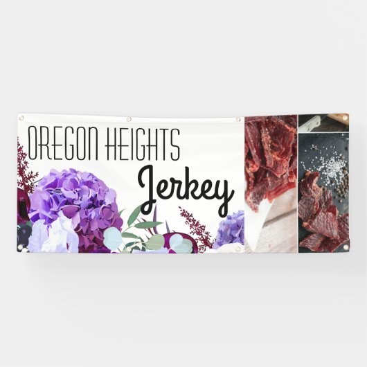 2.5'x6'ビジネスのお知らせラベンダーハイビスカス 横断幕 (横)