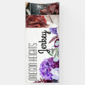 2.5'x6'ビジネスのお知らせラベンダーハイビスカス 横断幕 (縦)