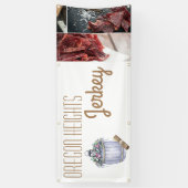 2.5'x6'ビジネスアナウンスサマーカントリーウェディング 横断幕 (縦)