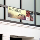 2.5'x6'ビジネスアナウンスサンライズ経路徒歩 横断幕 (ビルの外側)