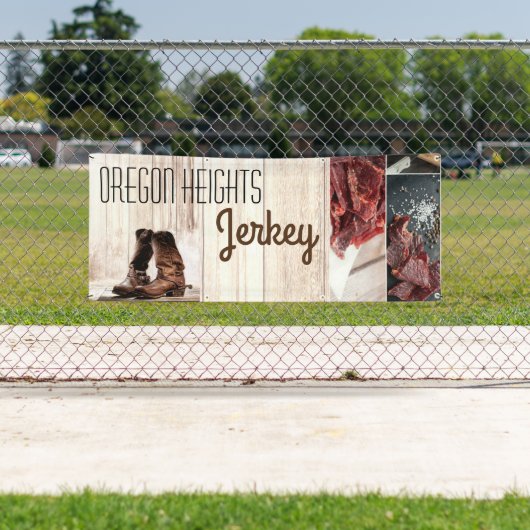 2.5'x6'ビジネスアナウンスメントが国をブート素朴 横断幕 (インサイチュ)