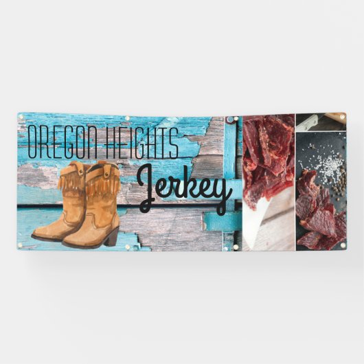 2.5'x6'ビジネス発表ブルーウッドバーンドア 横断幕 (横)