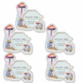 2.7 x 2.9インチきのこのシェイプのラベル シール (正面)