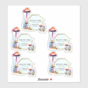 2.7 x 2.9インチきのこのシェイプのラベル シール