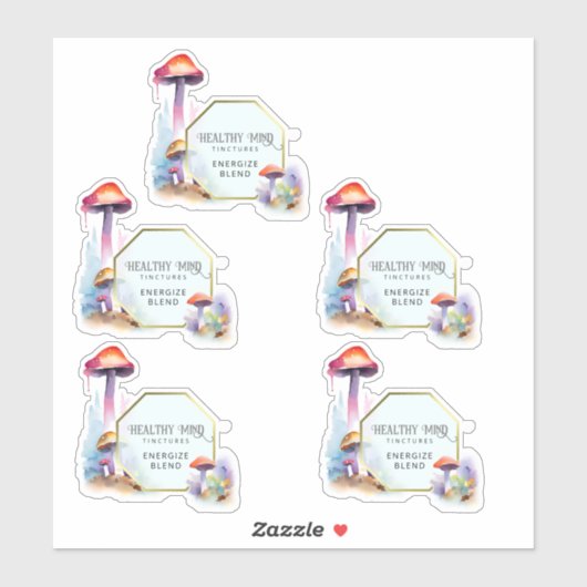 2.7 x 2.9インチきのこのシェイプのラベル シール (シート)