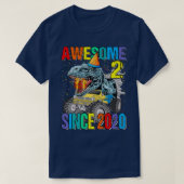 2 Awesome Since 2020 Dinosaur Monster Truck 2nd Bi Tシャツ (デザイン正面)