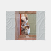 2 bulldogs.png睡眠 フリースブランケット (正面(横))