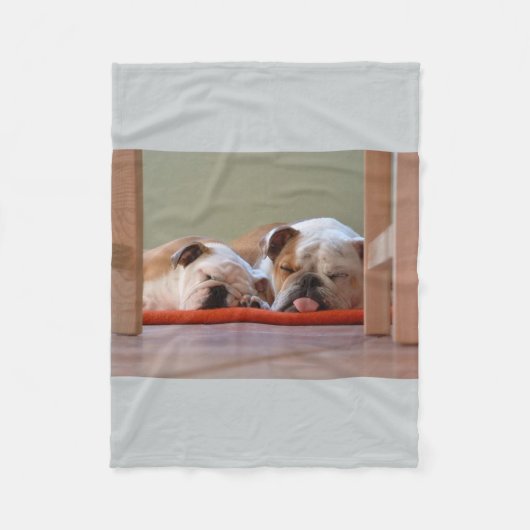 2 bulldogs.png睡眠 フリースブランケット (正面)