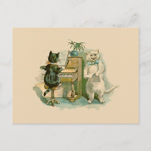 2 Cats at the Piano ポストカード (正面)