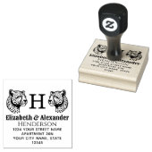 2 CheetahヘッドSQカップル名の初期化差出人住所 ラバースタンプ (押印)