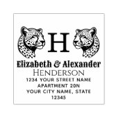 2 CheetahヘッドSQカップル名の初期化差出人住所 ラバースタンプ (インプリント)
