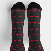 2 cherries pattern ソックス (上部)