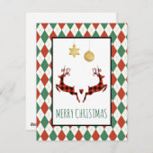 2 Christmas Deer Jumping シーズンカード (正面/裏面)