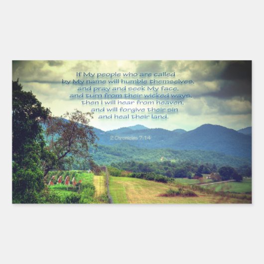 2 Chronicles 7:14 長方形シール (正面)