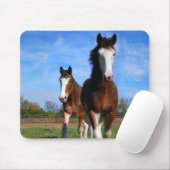 2 Clydesdalesのmousepad マウスパッド (マウス)