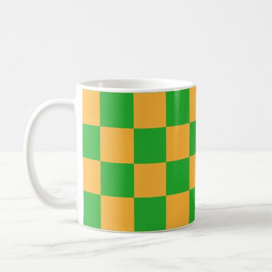 2 Color Checkered Square Pattern  コーヒーマグカップ (左)