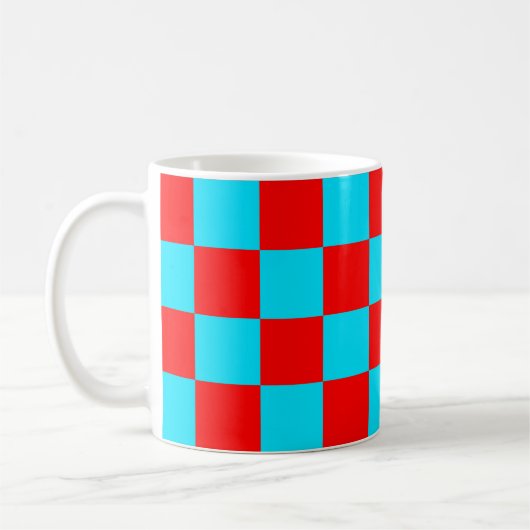 2 Color Checkered Square Pattern  コーヒーマグカップ (左)