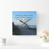 2 Corinthiansの12:9私の優美は十分…です スクエア壁時計 (ホーム)