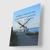 2 Corinthiansの12:9私の優美は十分…です スクエア壁時計 (傾斜)