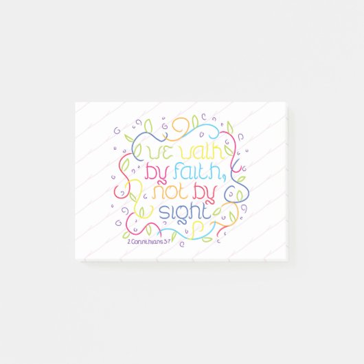 2 Corinthiansの5:7私達は信頼によって、ない視力によって歩きます ポストイット (正面)