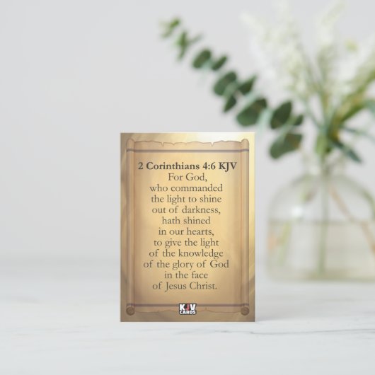 2 Corinthians 4:6 KJV Cards 名刺 (スタンド正面)