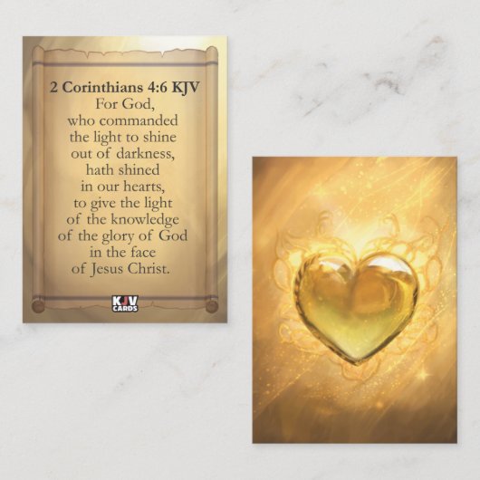 2 Corinthians 4:6 KJV Cards 名刺 (正面/裏面)