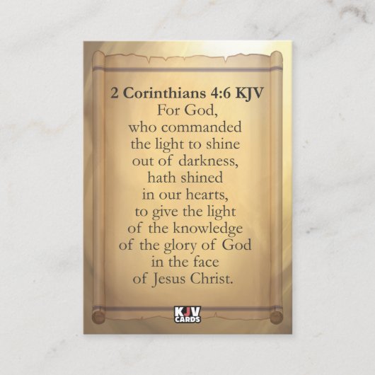 2 Corinthians 4:6 KJV Cards 名刺 (正面)