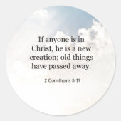 2 Corinthians 5:17, Bible verse, ラウンドシール (正面)