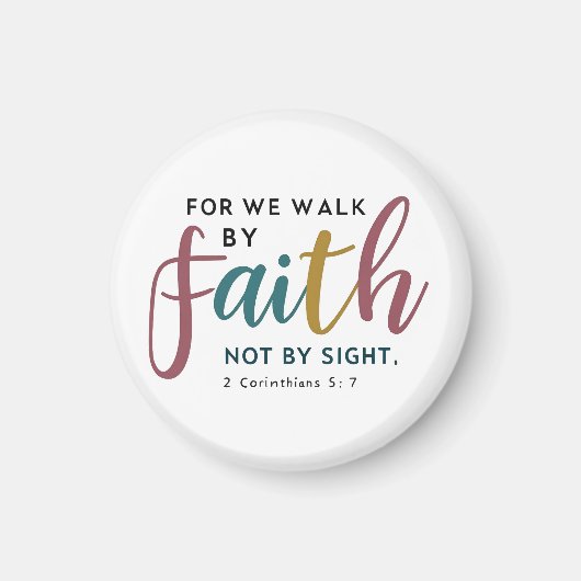 2 Corinthians 5:7 信仰のアンカー 私たちは信仰によって歩む マグネット (正面)