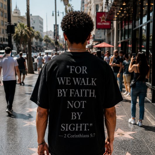2 Corinthians 5:7 聖書の詩 Tシャツ