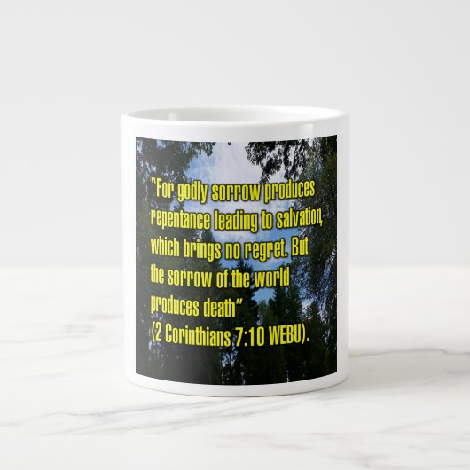 2 Corinthians 7:10 WEBU Mug ジャンボコーヒーマグカップ (正面)