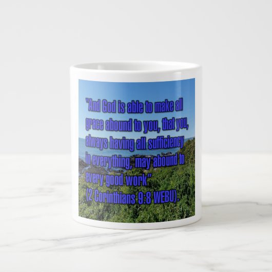 2 Corinthians 9:8 WEBU Mug ジャンボコーヒーマグカップ (正面)