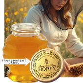 2" Custom Vintage Bee Honey Label Hand Bottled Raw シール