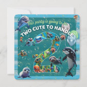 2 Cute 2 Handle Party Rounded Edge Flat Invitation (正面)