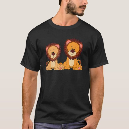 2 Cute lion brothers Tシャツ (正面)
