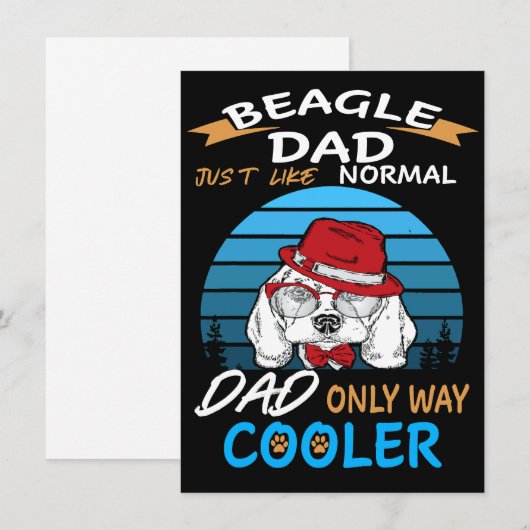 2 Dad Beagle Dad Cooler 招待状 (正面/裏面)
