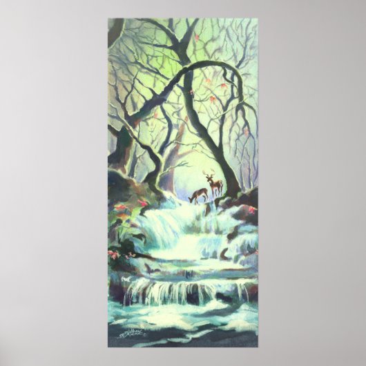 2 DEER & CREEK by SHARON SHARPE ポスター (正面)