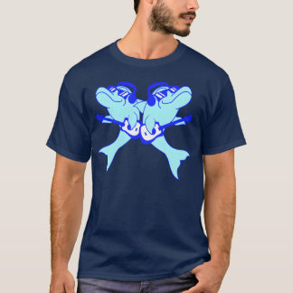 2 Dolphinswo Friends Playing Guitar Bandeam friend Tシャツ