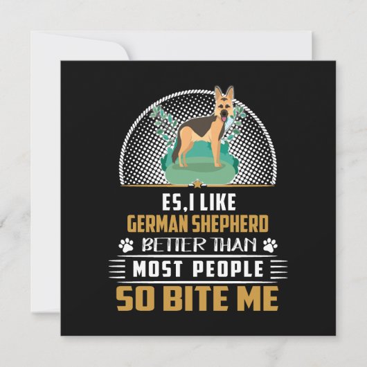 2 Es I Like German Shepherd Better Than Most Peopl 招待状 (正面)