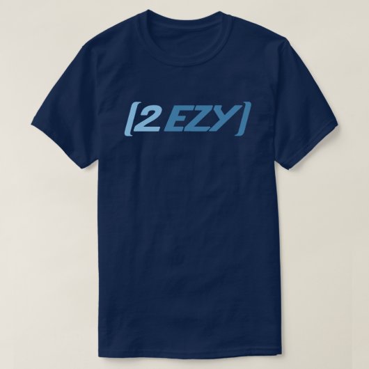 2 EZYメンズロゴブルーのネイビーTシャツ Tシャツ (デザイン正面)