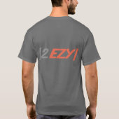 "2 EZY"メンズグレーとオレンジ両面Tシャツ Tシャツ (裏面)