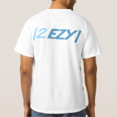 "2 EZY"メンズブルー両面ポロシャツ Tシャツ (裏面)