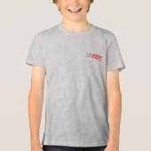 "2 EZY"子供の赤とグレーのロゴが軽いTシャツに トライブレンドＴシャツ (正面)