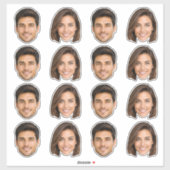 2 Face Photos Custom-Cut Vinyl Sticker シール (シート)