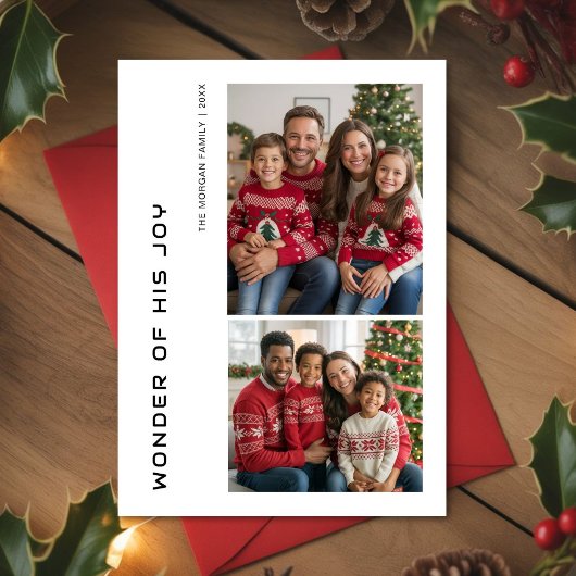 2 family photo love Christmas greeting Card シーズンカード