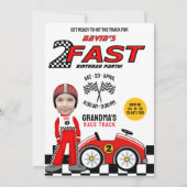 2 Fast Birthday Party - Race Car Driver 招待状 (正面)