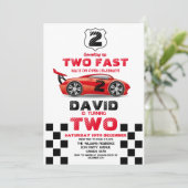 2 Fast Race Red Carをテーマにした誕生日パーティー 招待状 (スタンド正面)