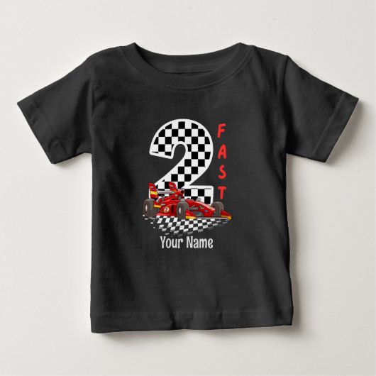 2 fast Second Birthday Super Car  ベビーTシャツ (正面)