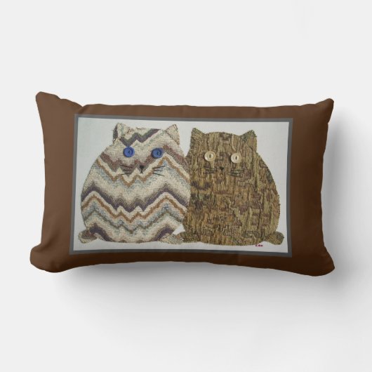 2 Fat Cats #1 ランバークッション (正面)